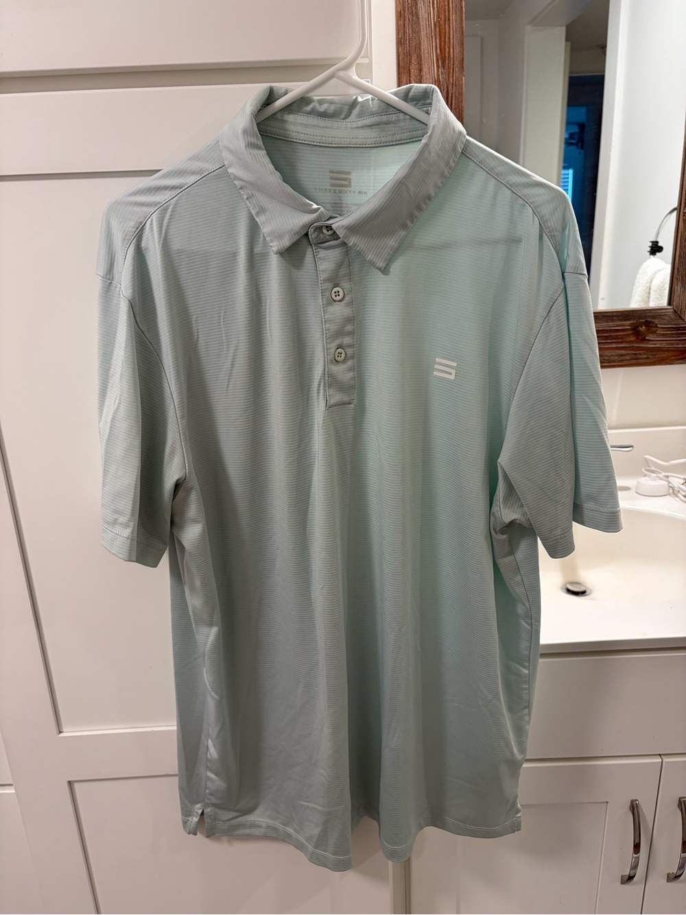 Men's Light Mint Performance Polo with Subtle Logo